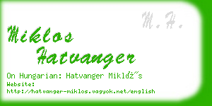 miklos hatvanger business card